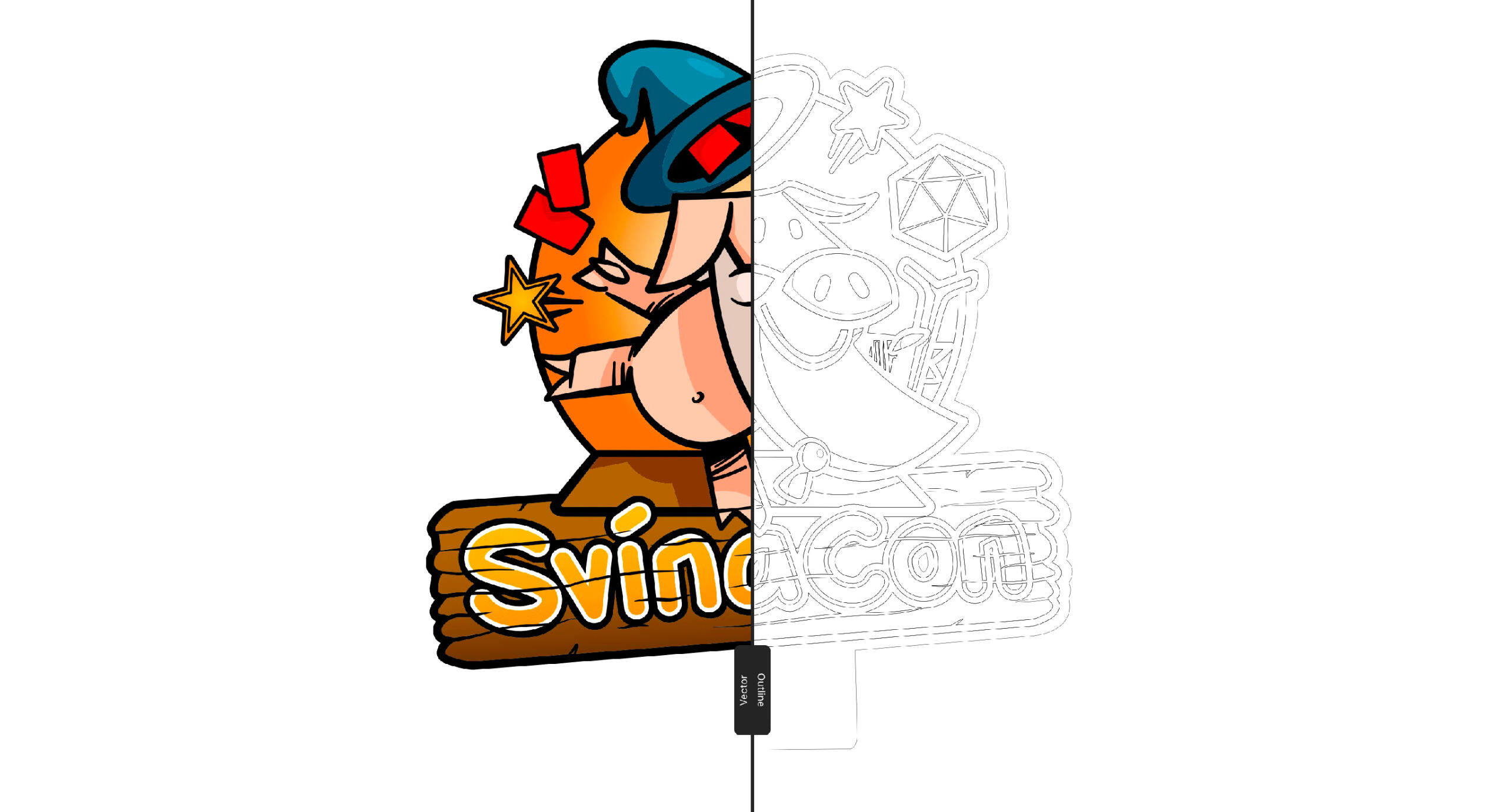 Svínacon Vector / Outline Svínacon Vector / Outline